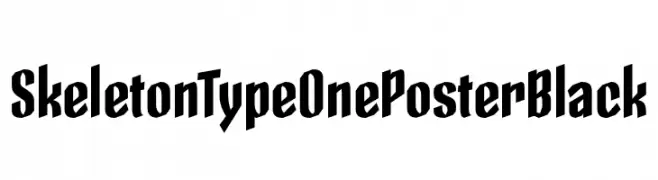 Skeleton Type One Poster Black  Frei Schriftart Herunterladen
