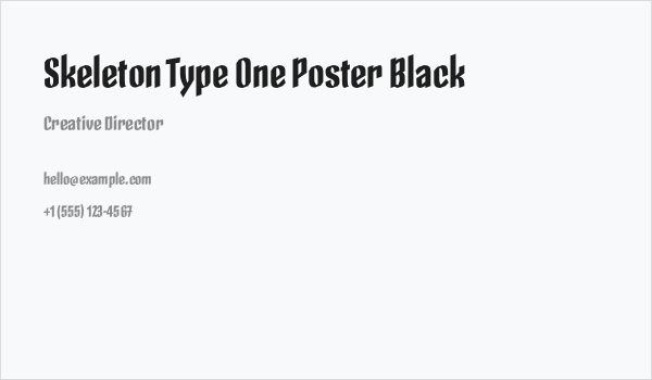 Skeleton Type One Poster Black Business Card