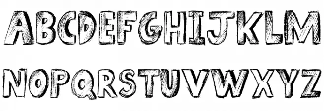 Sketch Book Schriftart Groß