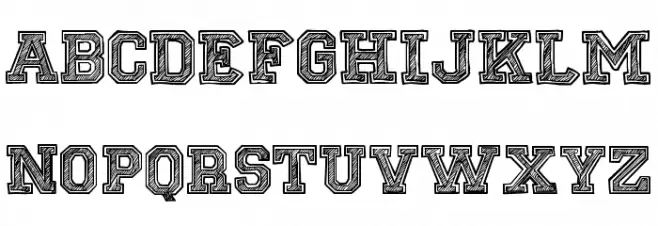 Sketch College Schriftart Groß