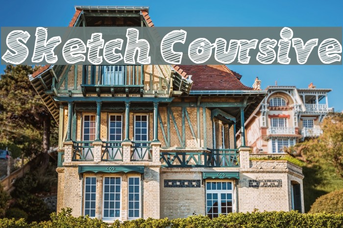 Sketch Coursive Font examples