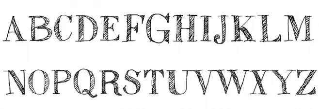 Sketch Fine Serif Schriftart Groß