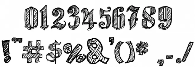 Sketch Gothic School Font OTHER CHARS
