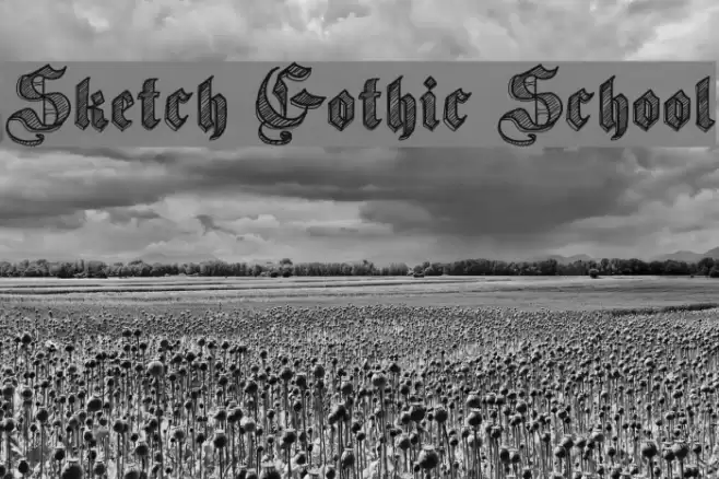 Sketch Gothic School Font examples