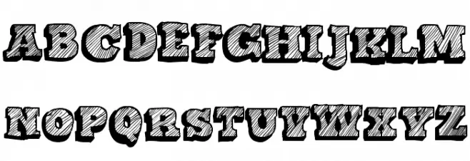 Sketch Nothing Schriftart Groß