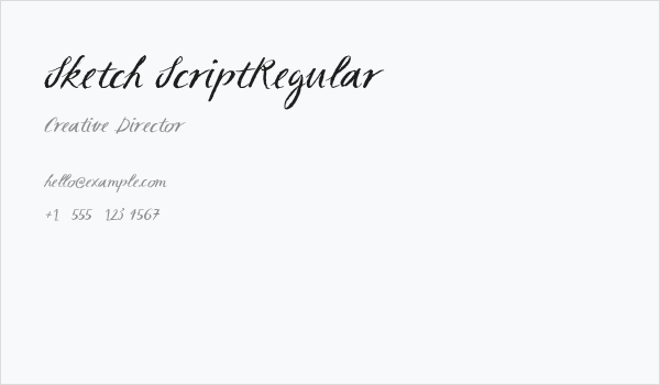 Sketch ScriptRegular Business Card