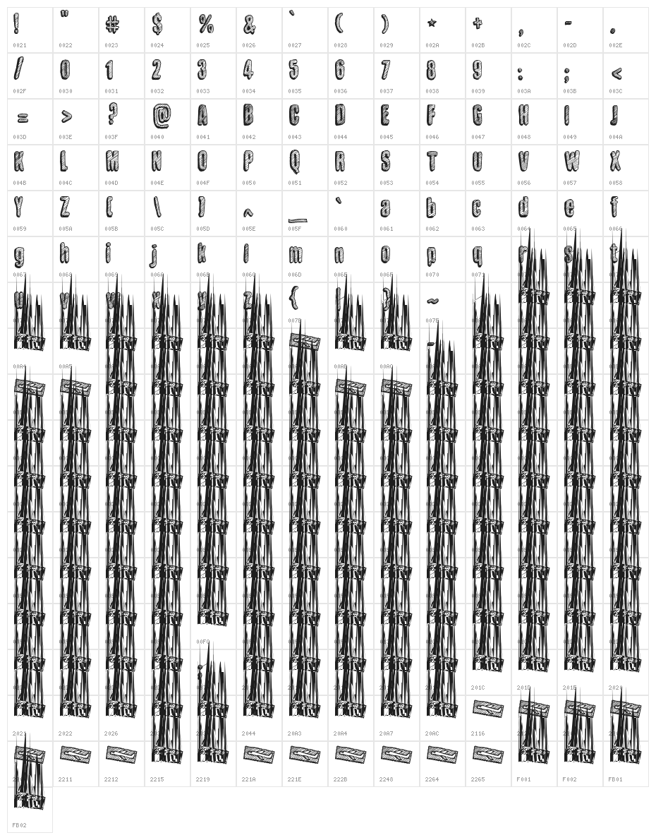 Sketch Wall 1 Character Map