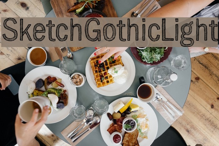 SketchGothic-Light Caratteri examples