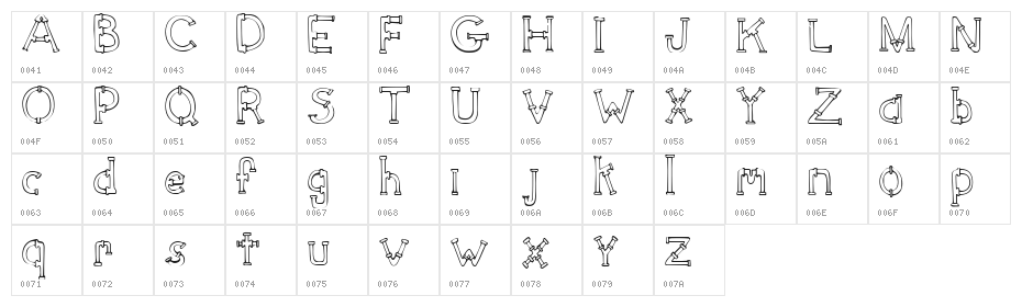 SketchPipes Character Map