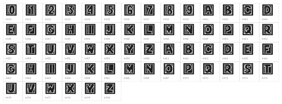 SketchbookDiapositif Character Map