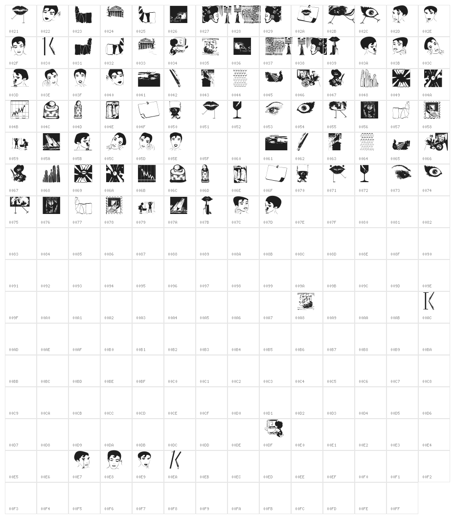 SketchbookTwo Character Map