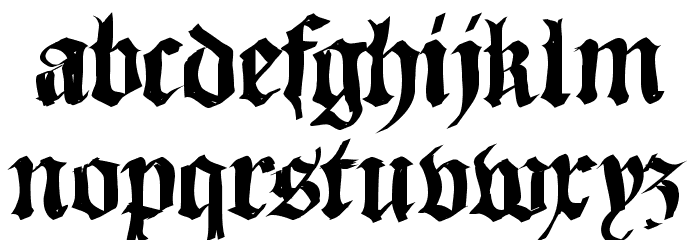 SketchedCassiusBroken Font LOWERCASE