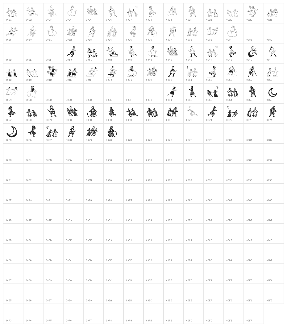 SketchedMen Character Map