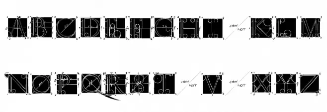 SketchesByDuerer-Inverse フォント 大文字