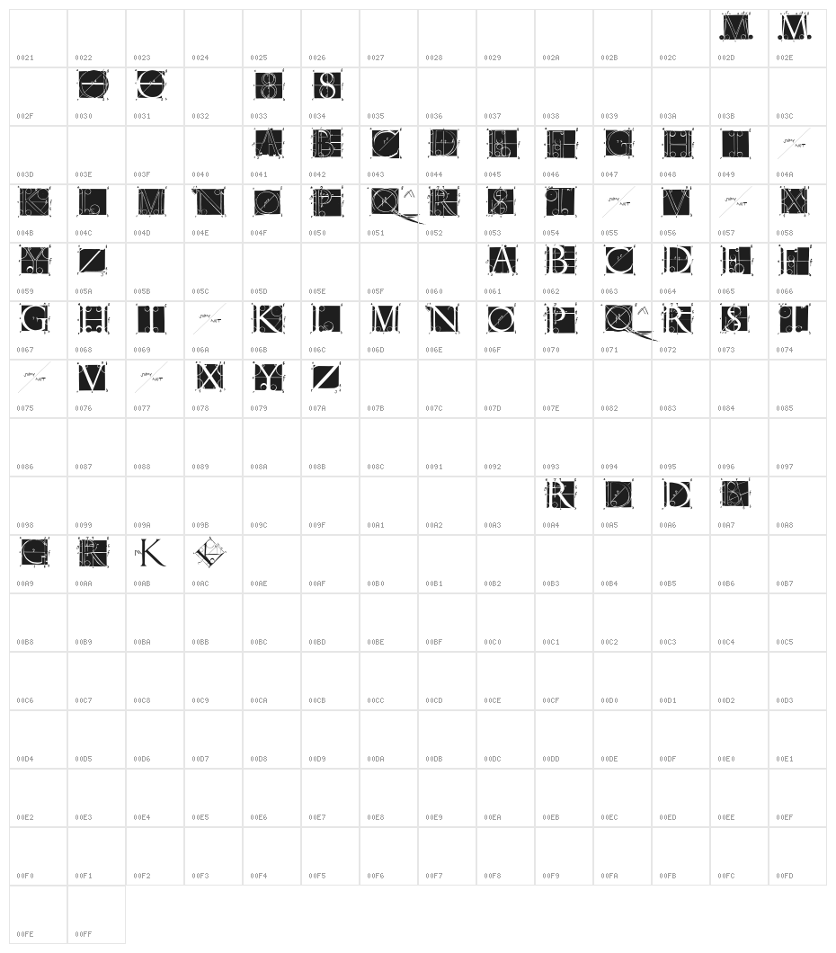 SketchesByDuerer-Inverse Character Map