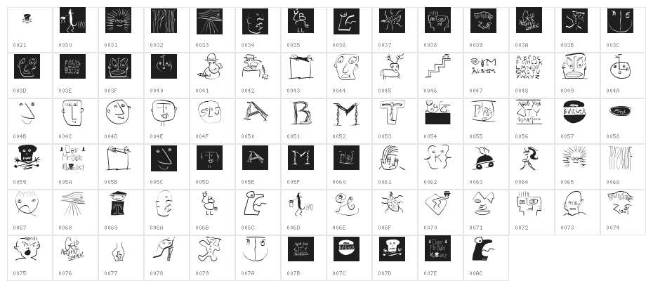 SketchesInTypoasis Character Map
