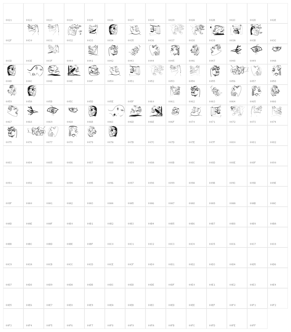 SketchesOfSpain Character Map