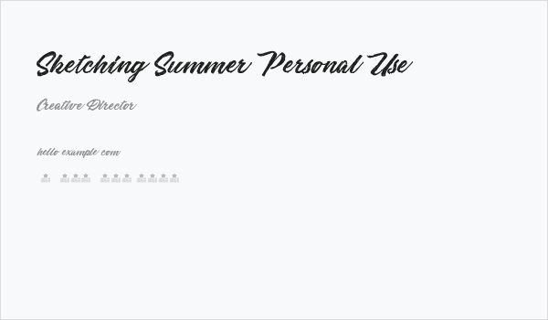 Sketching Summer Personal Use Business Card