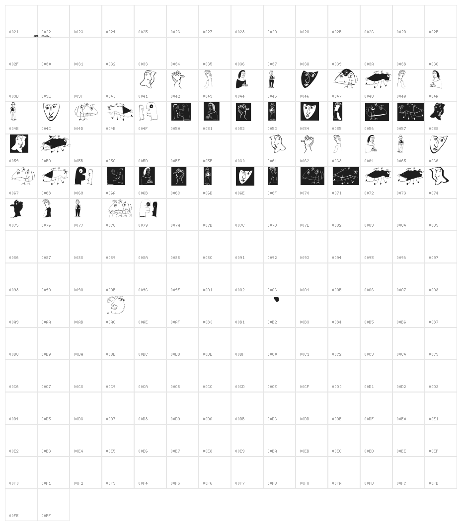 SketchingDiaryOne Character Map