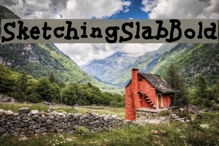 SketchingSlabBold Font examples