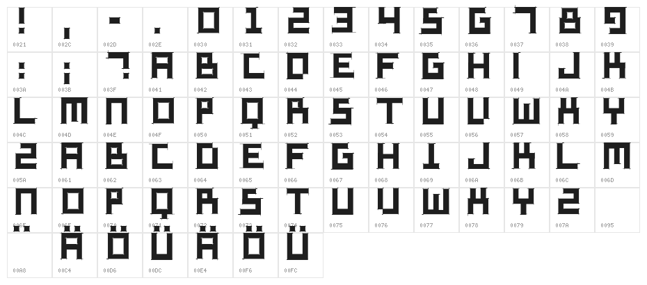 SketchiquaB Character Map