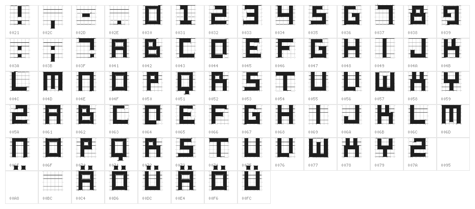SketchiquaD Character Map