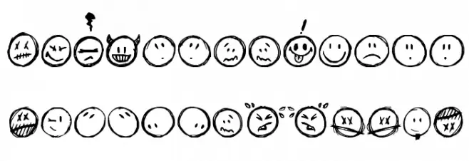 Sketchy Smiley Шрифта ВЕРХНИЙ
