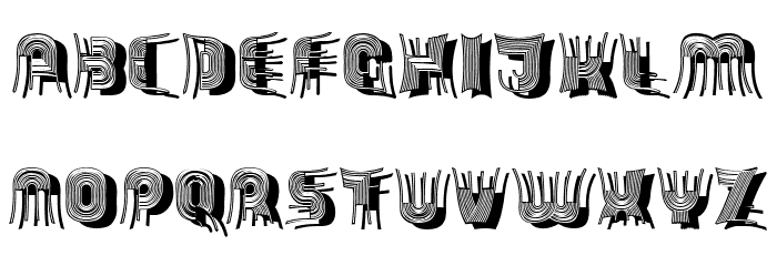 Skewed Regular Font LOWERCASE