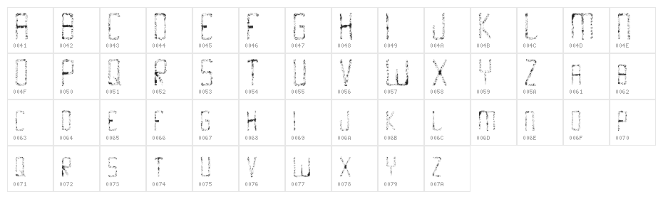 Skidmarks-Regular Character Map