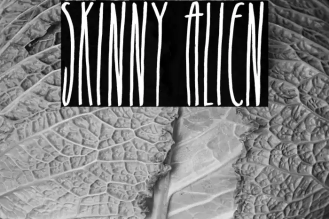 Skinny Alien Schriftart examples