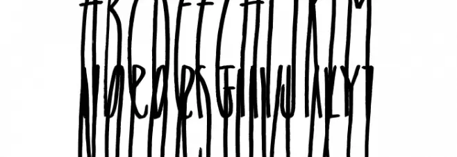 Skinny Alien Schriftart Kleinbuchstaben