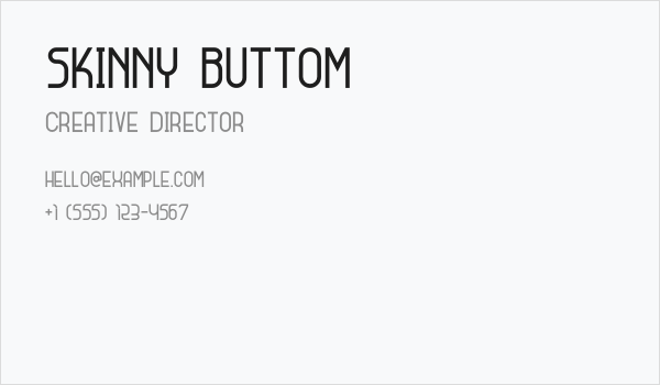 Skinny Buttom Business Card