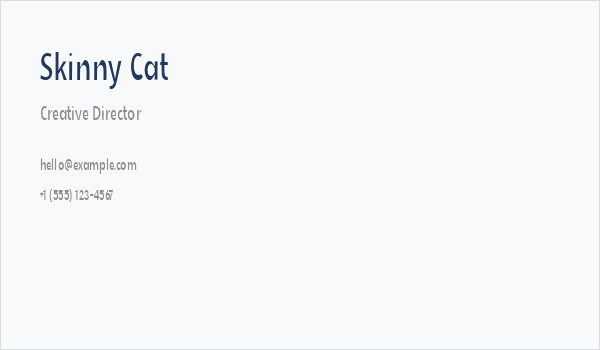Skinny Cat Business Card