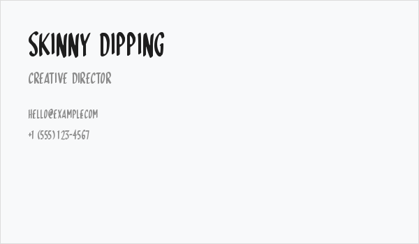 Skinny Dipping Business Card