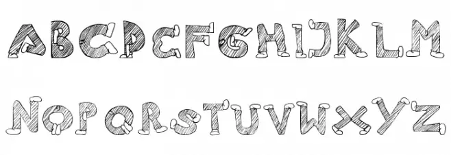 Skinny Jeans Doodles Fonte MAIÚSCULAS