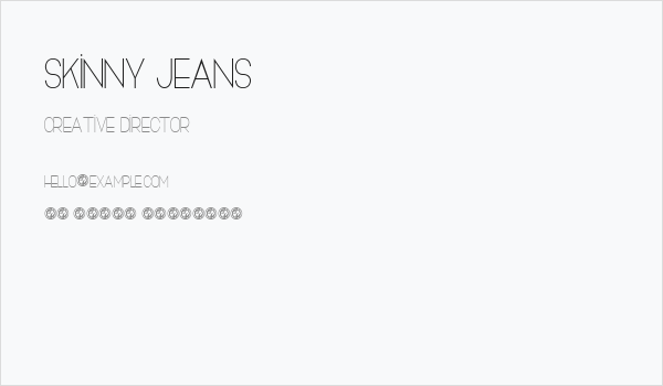 Skinny Jeans Business Card