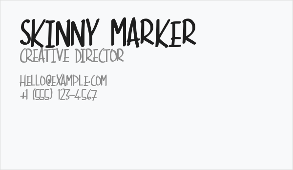 Skinny Marker Business Card