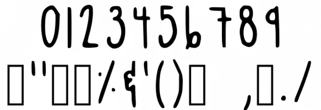 Skinny Regular Font OTHER CHARS