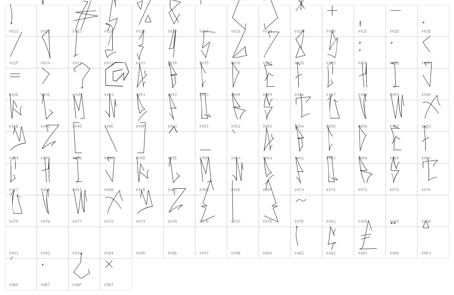 Skinny Street Light Character Map