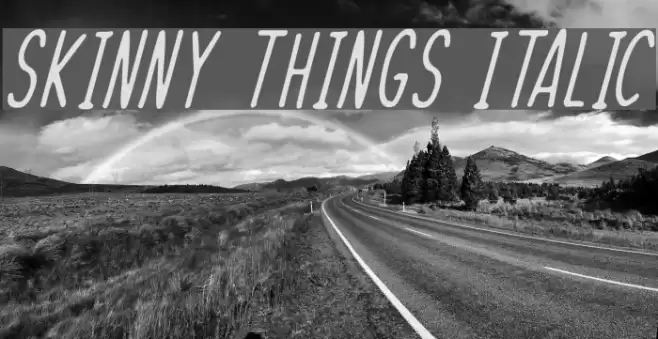 Skinny Things Italic Font examples