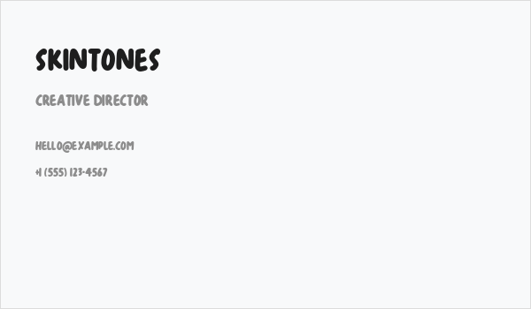Skintones Business Card