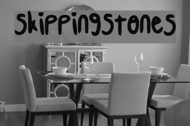 Skipping_Stones Font examples