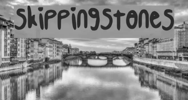 Skipping_Stones Font examples