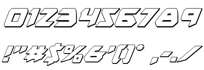 Skirmisher 3D Italic Font OTHER CHARS