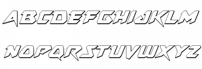 Skirmisher 3D Italic Шрифта ВЕРХНИЙ