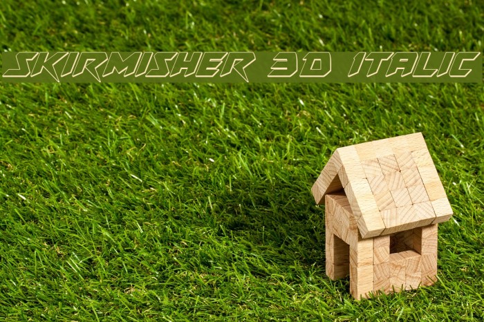 Skirmisher 3D Italic Font examples