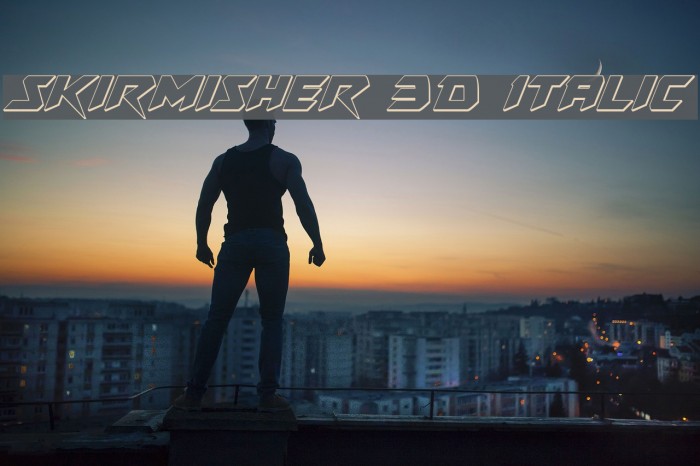 Skirmisher 3D Italic Font examples