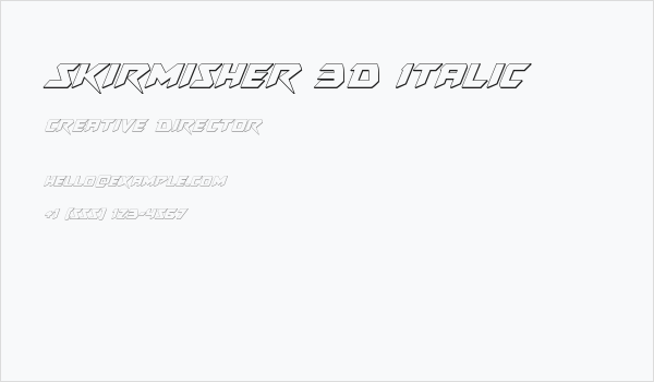 Skirmisher 3D Italic Business Card