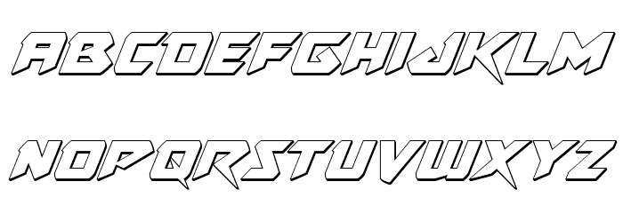 Skirmisher 3D Italic Font LOWERCASE