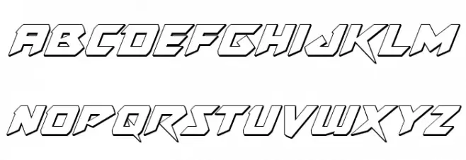 Skirmisher 3D Italic फ़ॉन्ट लोअरकेस